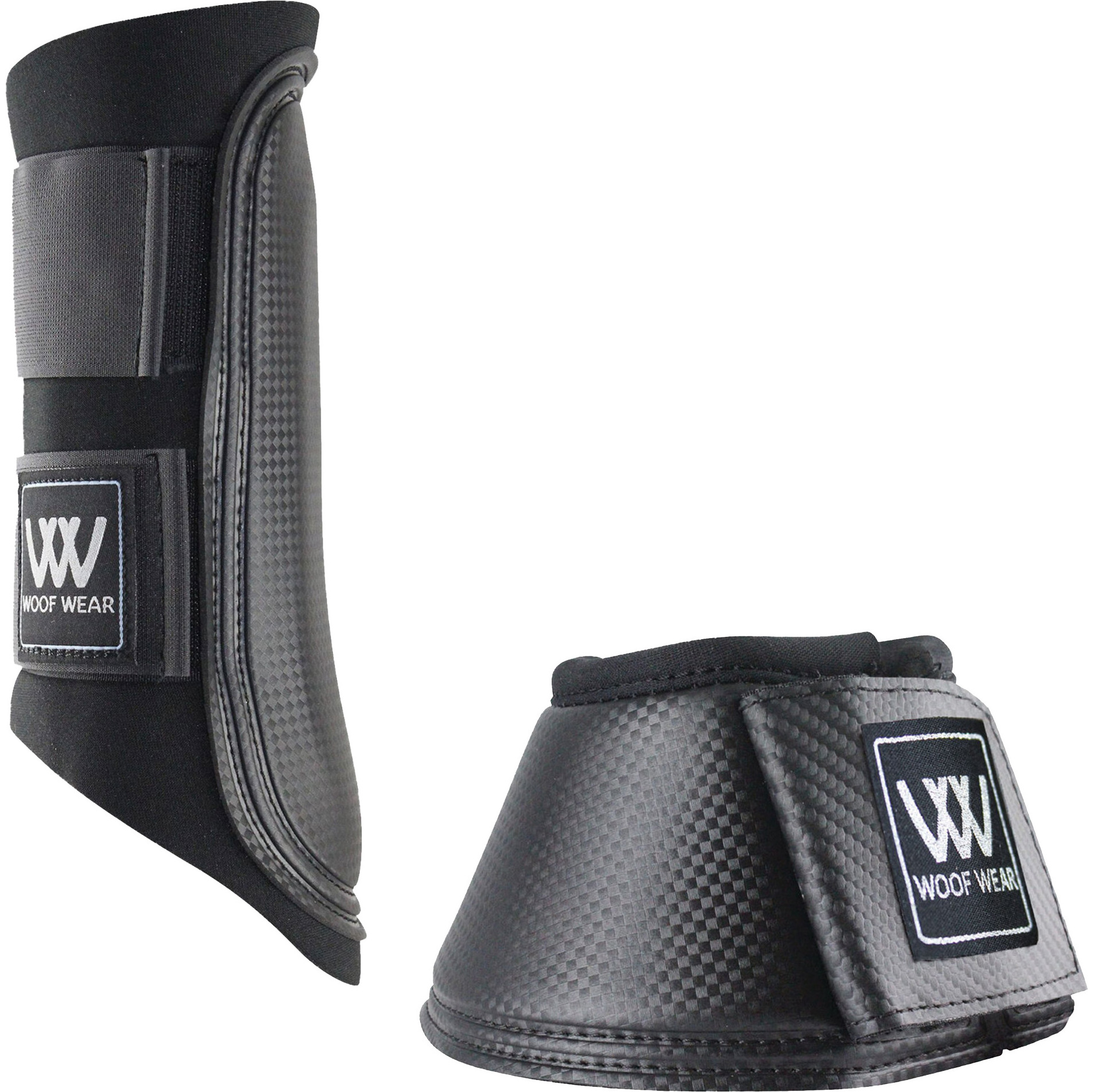 Woof Wear Club Brushing Boots & Pro Overreach Boots Bundle WB0003,WB0051 - Black